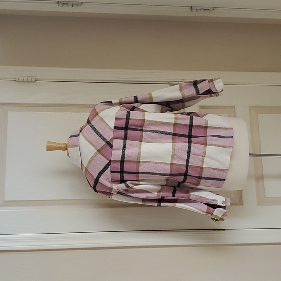 Warm Pink Plaid Jacket/Shacket/Top - Picture 5 of 5
